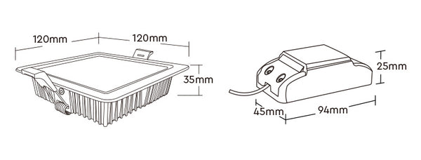 Miboxer 9W RGB+CCT 4-eckige LED Deckenleuchte (FUT064)
