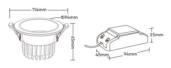 MiBoxer  6W RGB+CCT LED Downlight Blendschutz (FUT070)