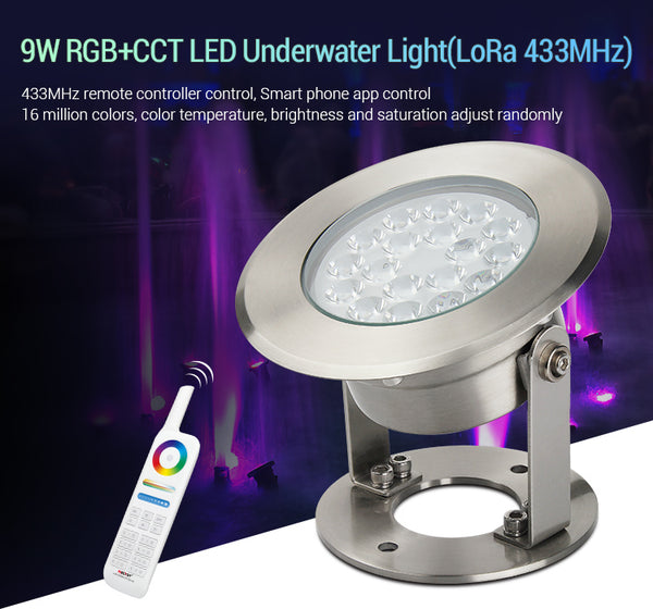 MiBoxer 9W RGB+CCT Wand-montiertes Unterwasserlicht LoRa 433MHz (UW03) - Miboxer Shop