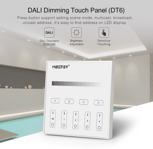 Miboxer DALI Helligkeit dimmen Panel mit LED-Anzeige (DP1S) - Miboxer Shop