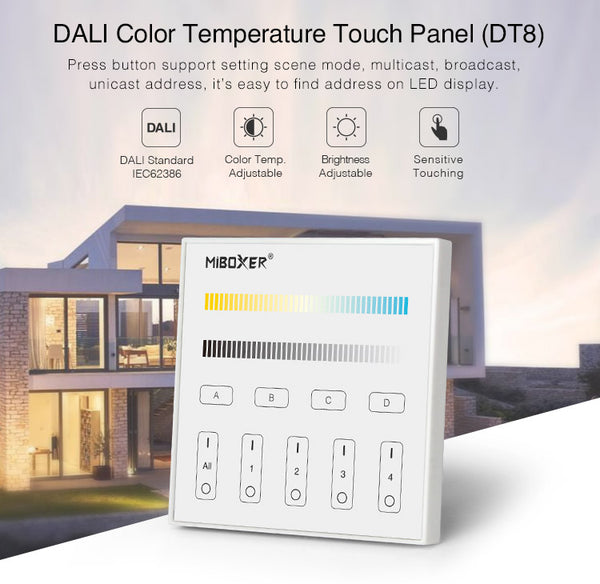 Miboxer DALI CCT Touch mit LED-Anzeigefeld-DT8 (DP2S) - Miboxer Shop
