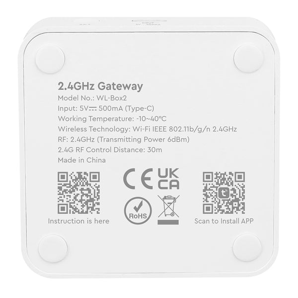 Miboxer 2,4 GHz Gateway für alle LED Lampen, Downlights und Lichtleisten der Milight Serie. Controller unterstützen die TUYA APP Steuerung, Alexa Google Home Sprachsteuerung (WL-box2) - Miboxer Shop