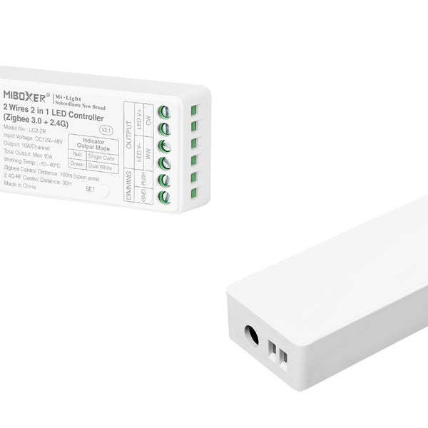 Miboxer 2 Draht 2-in-1 LED Controller (Zigbee 3.0+2,4GHz)  (LC2-ZR) - Miboxer Shop