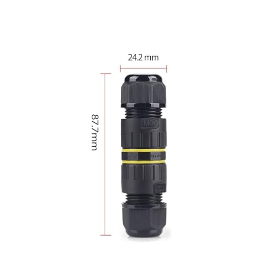 LIGHTEU®, 2 Stk. Wasserdichte Abzweigdose für Außenkabelverbinder, IP68, M20 2-Wege-3 Pin Kupplungsmuffe Ø 5 mm-9 mm Kupplungsschutzbox - Miboxer Shop