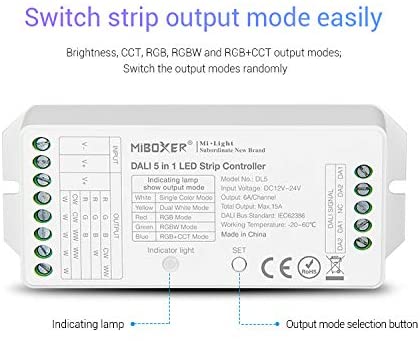 Miboxer DALI 5 in 1 LED Streifen Controller 12-24V ersetzt durch DL-X （DL5) - Miboxer Shop