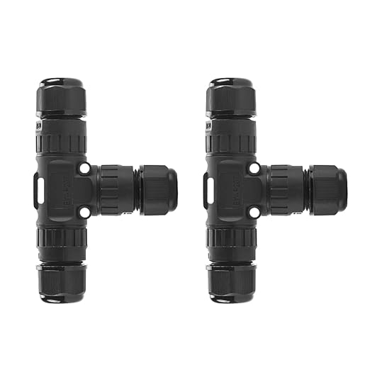 LIGHTEU®, 2 Stück Wasserdichte Abzweigdose Außenkabelverbinder IP68 M20 3-Wege 3 Pin schraubenloser Schnellanschluss mit Hebel T-förmige Hülsenkupplung Ø 5mm-9mm - Miboxer Shop