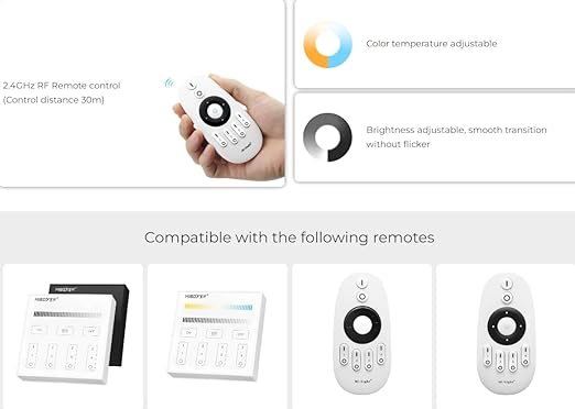 Miboxer 2,4 GHz 2 in 1 LED Controller DC12 V–48 V Hohe Leistung, max. 20 A, PWM hohe/niedrige Frequenz, unterstützt Push-Dimmen (PR2) - Miboxer Shop