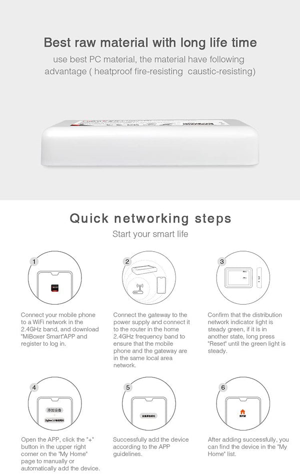 Miboxer Zigbee3.0 Gateway kompatibel mit allen Zigbee 3.0 Produkten, unterstützt APP und Sprachsteuerung (ZB-Box1) - Miboxer Shop
