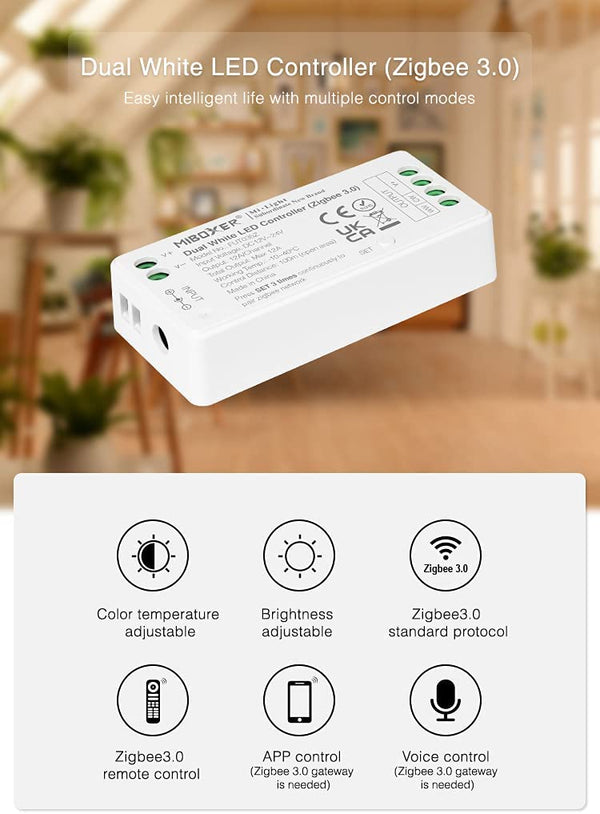 Miboxer Zigbee3.0 CCT WW/CW Dual Weiss LED Strip Controller (FUT035Z) - Miboxer Shop