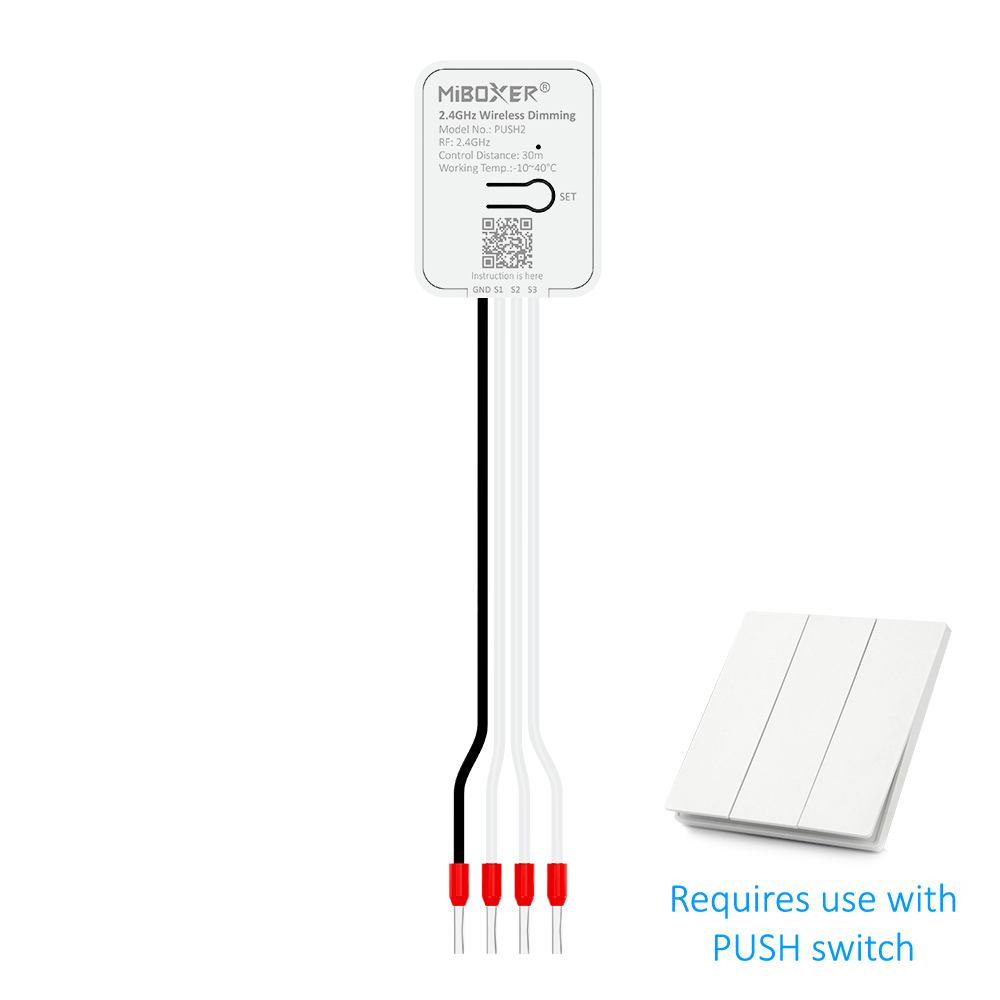 Miboxer PUSH2 2,4 GHz kabelloses Dimmen RGB+CCT （PUSH2） - Miboxer Shop