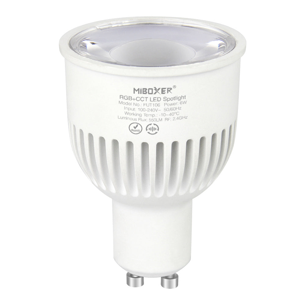 Miboxer 6W GU10 RGB+CCT LED 230V Spot light (FUT106) - Miboxer Shop