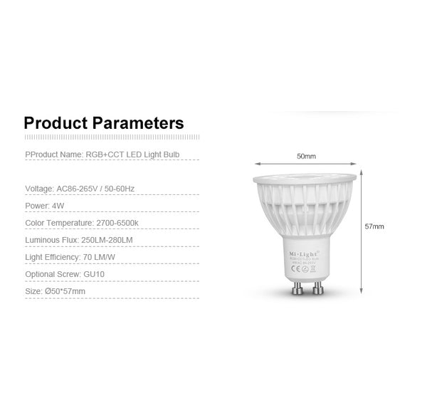 Miboxer 4W GU10 RGB+CCT LED Spot (FUT103) - Miboxer Shop