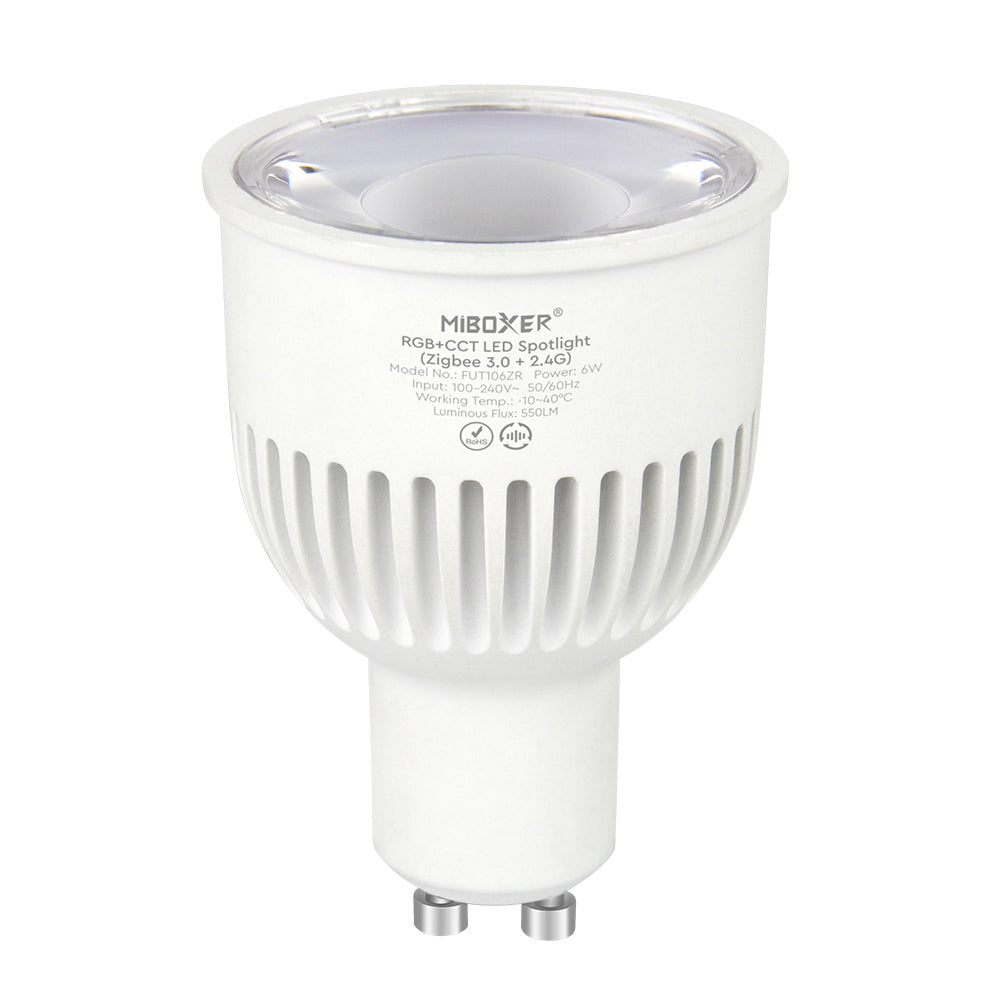 Miboxer 6W GU10 (Zigbee 3.0+2,4GHz)  RGB+CCT LED Spot Light   (FUT106ZR) - Miboxer Shop