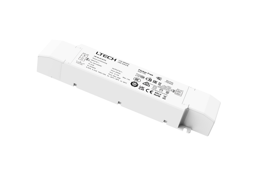 LTECH 36W 24V TRIAC LED dimmbares Treiber Transformator Netzteil（LM-36-24-G1T2） - Miboxer Shop
