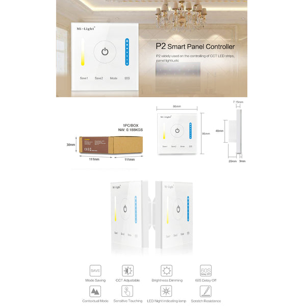 Miboxer touchtwo CCT Smart Panel Controller Wandschalter (P2) - Miboxer Shop