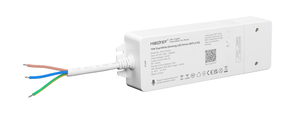 Miboxer 2,4 GHz+WIFi Dual weiss treiber, 75W 24V PWM Hoch-/Niederfrequenz (WL2-P75V24) - Miboxer Shop