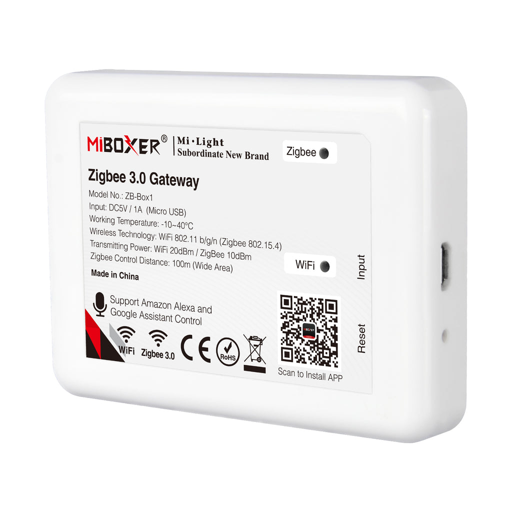 Miboxer Zigbee3.0 Gateway kompatibel mit allen Zigbee 3.0 Produkten, unterstützt APP und Sprachsteuerung (ZB-Box1) - Miboxer Shop