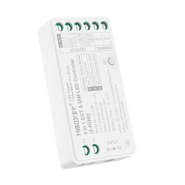 Miboxer 2 Wires 3-in-1 CCT & DIM LED Controller 2.4GHz （LC3-RF）