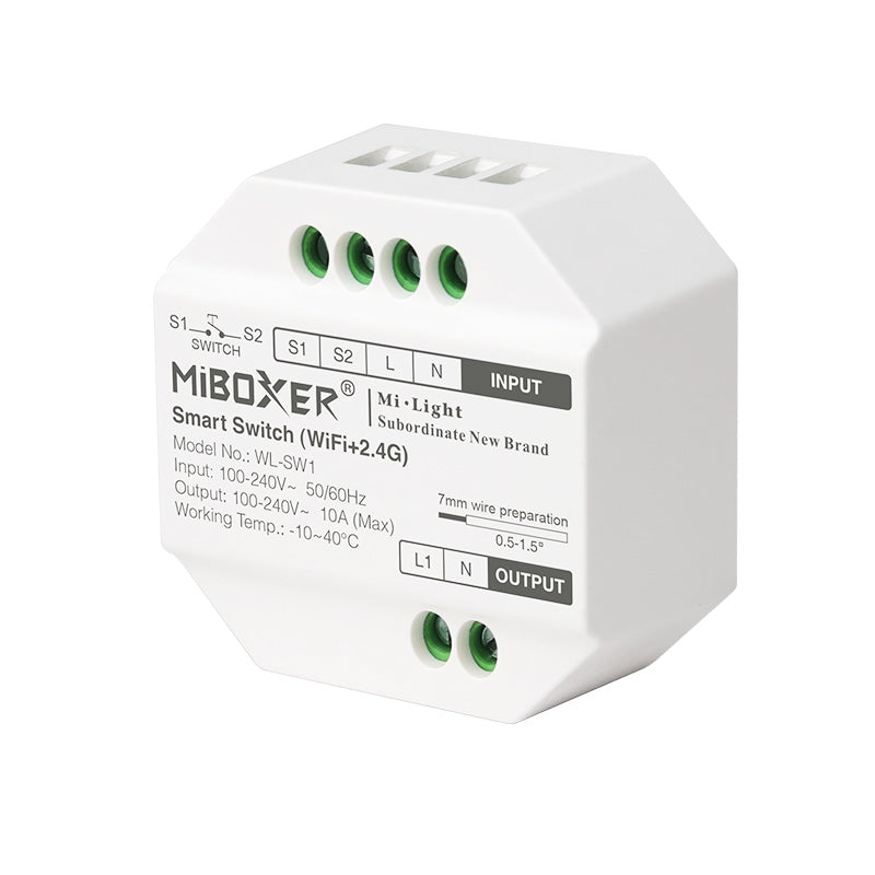 Miboxer Smart Switch (WiFi+2.4G), unterstützt Tuya Smart Amazon Alexa und Google Home Sprachsteuerung 2,4 GHz Fernbedienung (WL-SW1) - Miboxer Shop